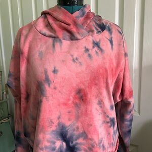 Rue21 Pink and Blue Tie-Dye Hoodie